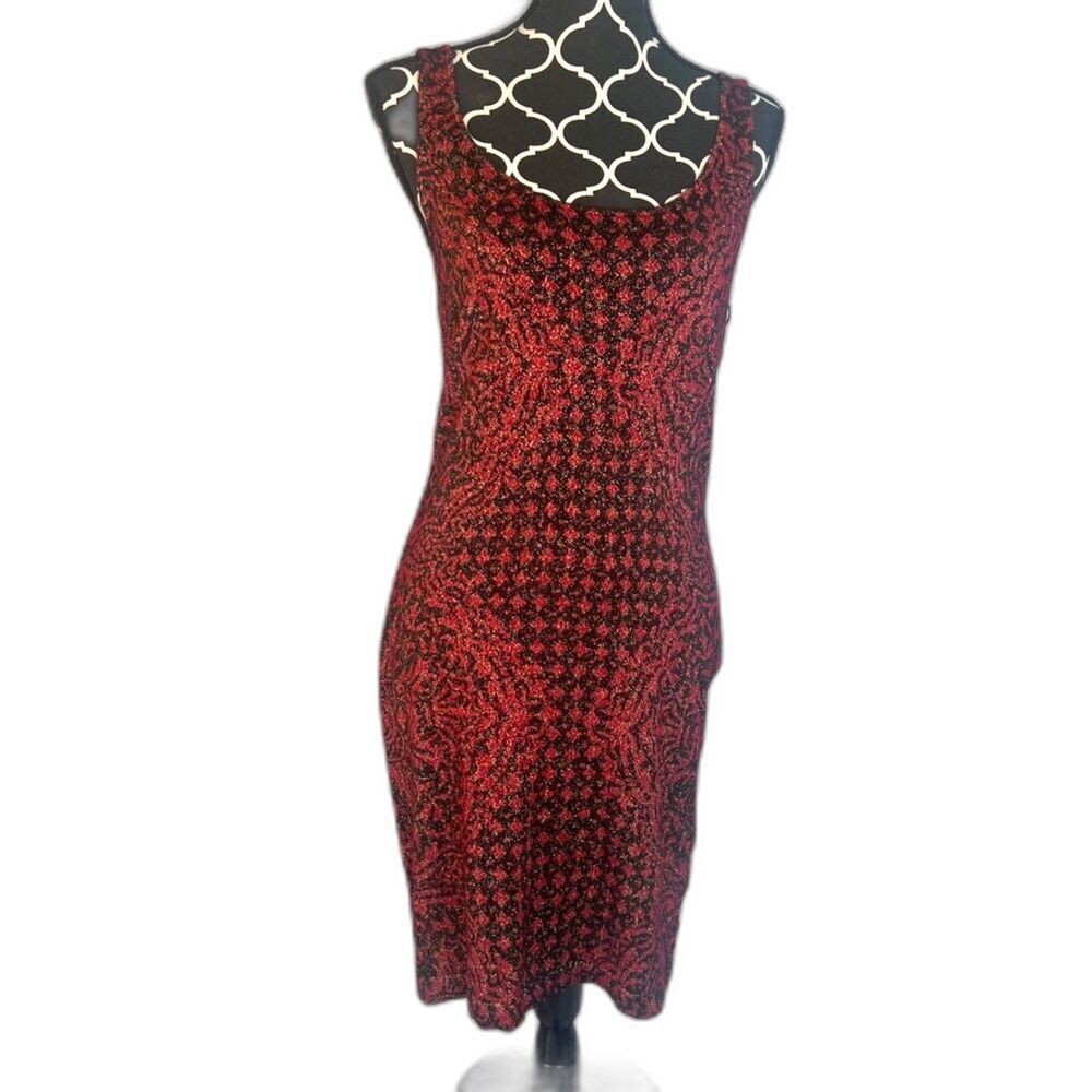 Rock & Republic NWT Baroque Deluxe Bodycon Glittery Abstract Tank Dress Sz Large